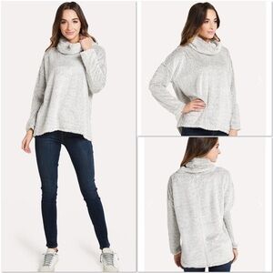 Dylan tan soft Sherpa cowl neck top